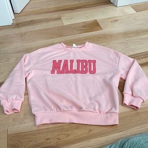 Pink Malibu sweatshirt, size 9Y
